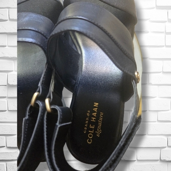 Cole Haan ZEROGRAND Meritt Sandals Black Leather Size 8 - Picture 5 of 6